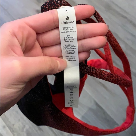 Black and Red Lululemon Sports Bra - Picture 5 of 5